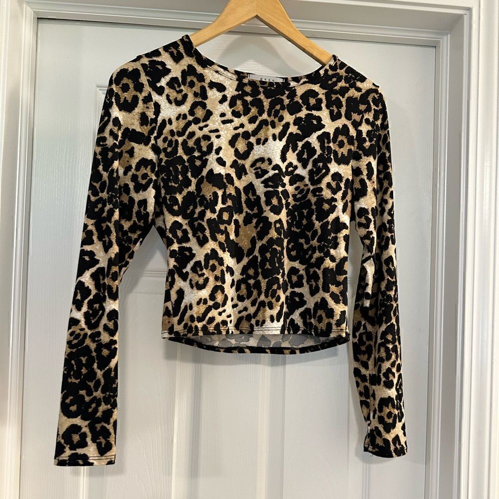 GAZE long Sleeve leopard print top pattern size small
